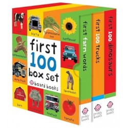 First 100 Box Set: Farm, Dino, Trucks by Roger Priddy-  Board book