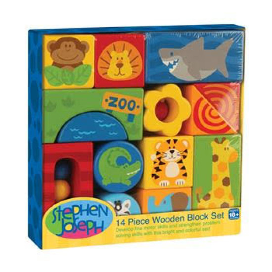 Stephen Joseph 14 Wooden Block Set (18 months+)