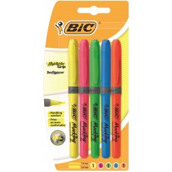 BIC Highlighter Grip (Pack of 5)