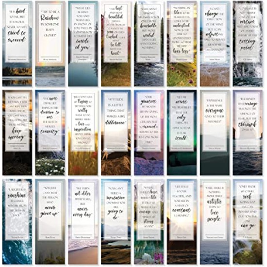 Inspirational Nature Bookmarks with Quotes - Each