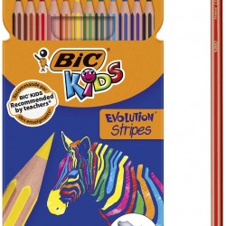 Bic Kids Evolution Stripes (Pack Of 12)