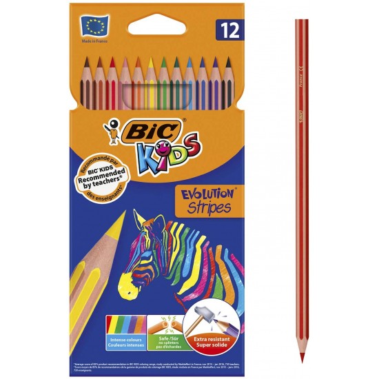 Bic Kids Evolution Stripes (Pack Of 12)
