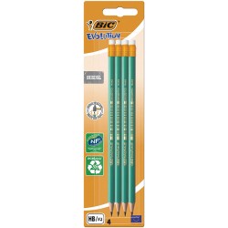 BIC Ecolutions Evolution HB Pencil (Pack of 4) with Eraser