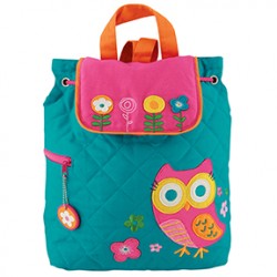 Quilted Backpack Owl Teal